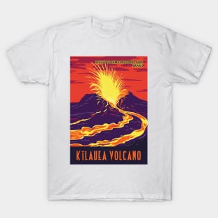 WPA Poster of Kilauea volcano at Hawaii Volcanoes National Park, Hawaii, USA T-Shirt